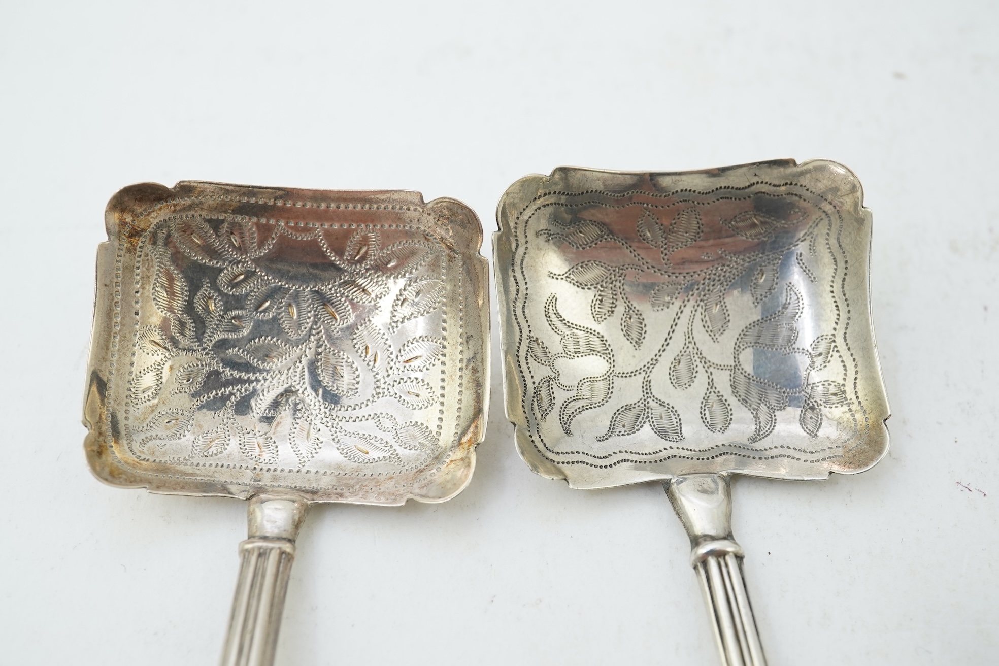 Ten assorted 19th century silver caddy spoons